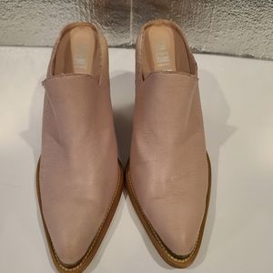 Anthropologie-Silent D Pink Leather Mules-Size 9